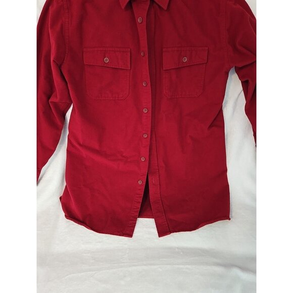 VTG LL Bean Men's Large (Tall) Shirt Jacket Heavy Duty Button Down Pocket RED - Picture 5 of 16